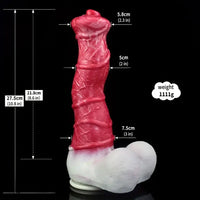 10.8in Liquid Silicone Soft Big Thick Fantasy Odd Dildo With Double Eggs