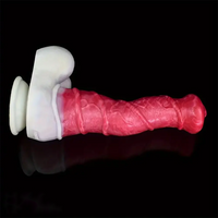 10.8in Liquid Silicone Soft Big Thick Fantasy Odd Dildo With Double Eggs