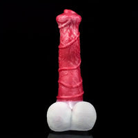 10.8in Liquid Silicone Soft Big Thick Fantasy Odd Dildo With Double Eggs