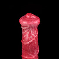 10.8in Liquid Silicone Soft Big Thick Fantasy Odd Dildo With Double Eggs