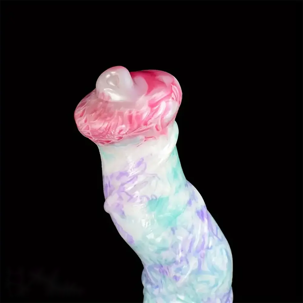 10.8in Liquid Silicone Soft Big Thick Fantasy Odd Dildo With Double Eggs