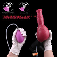 10.98in Dog Knot Ejaculating Inflatable Soft Silicone Dildo For Women