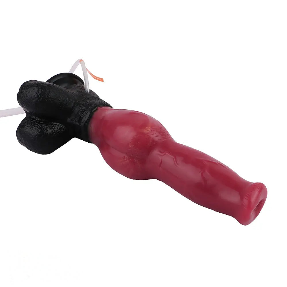 10.98in Dog Knot Ejaculating Inflatable Soft Silicone Dildo For Women