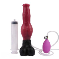 10.98in Dog Knot Ejaculating Inflatable Soft Silicone Dildo For Women
