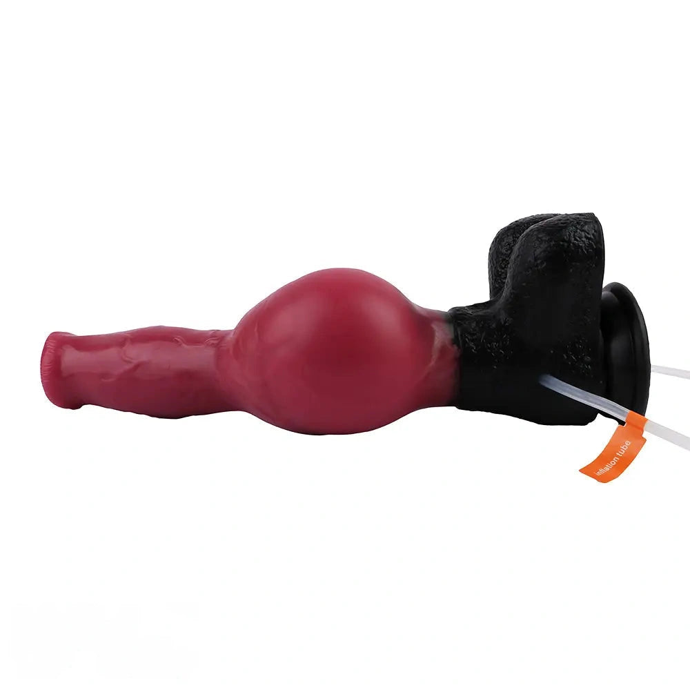 10.98in Dog Knot Ejaculating Inflatable Soft Silicone Dildo For Women