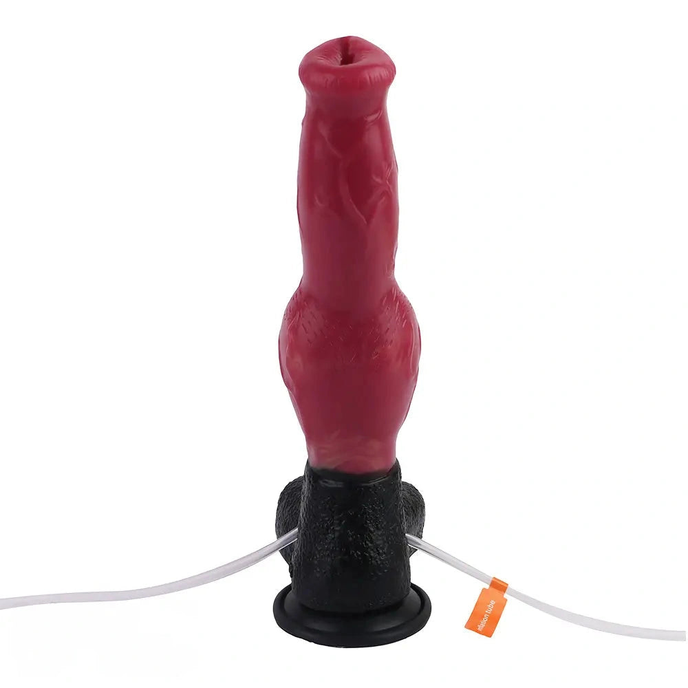 10.98in Dog Knot Ejaculating Inflatable Soft Silicone Dildo For Women