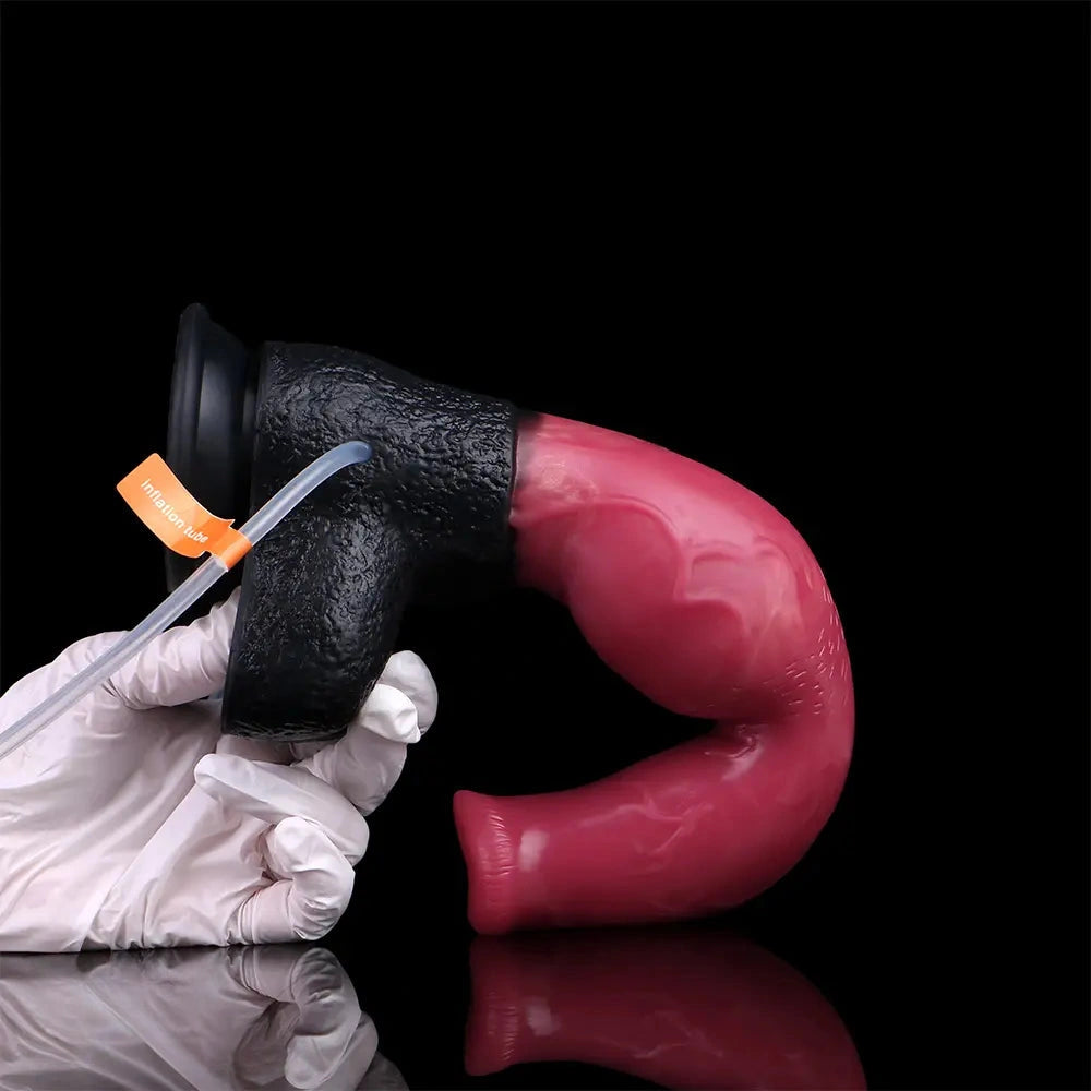 10.98in Dog Knot Ejaculating Inflatable Soft Silicone Dildo For Women