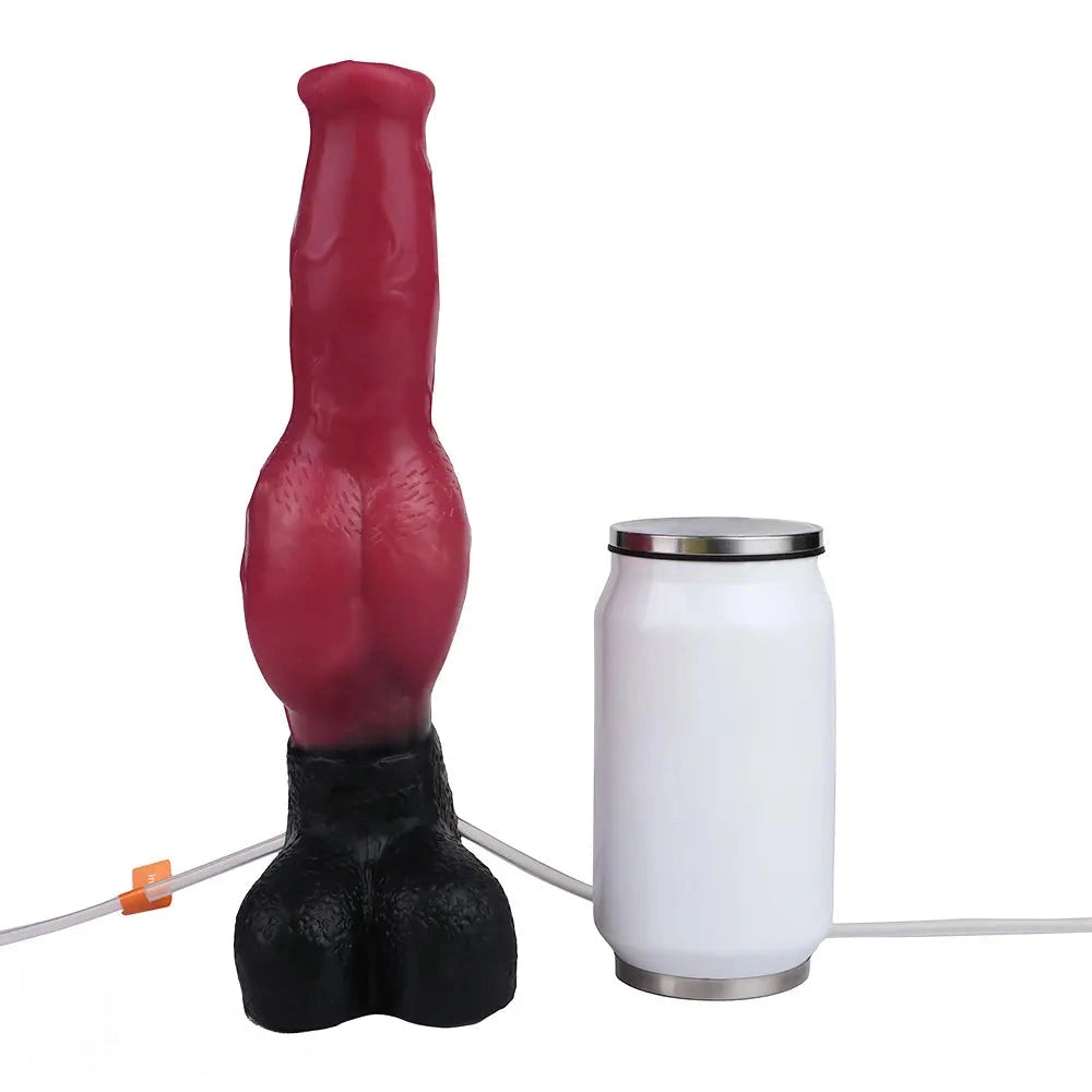 10.98in Dog Knot Ejaculating Inflatable Soft Silicone Dildo For Women