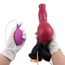 10.98in Dog Knot Ejaculating Inflatable Soft Silicone Dildo For Women