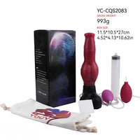 10.98in Dog Knot Ejaculating Inflatable Soft Silicone Dildo For Women