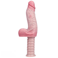 10.9in Real Feeling Double Layer Silicone Soft Handle Dildo For Expansion