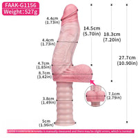 10.9in Real Feeling Double Layer Silicone Soft Handle Dildo For Expansion