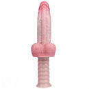 10.9in Real Feeling Double Layer Silicone Soft Handle Dildo For Expansion