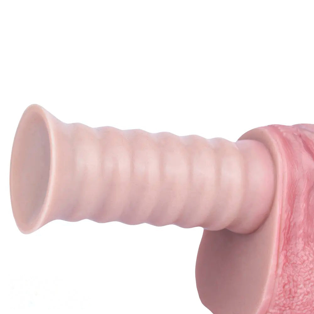 10.9in Real Feeling Double Layer Silicone Soft Handle Dildo For Expansion