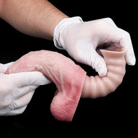 10.9in Real Feeling Double Layer Silicone Soft Handle Dildo For Expansion