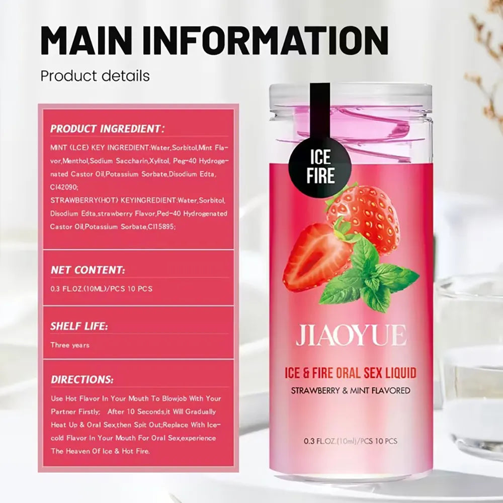 100ml Fruits Flavored Pleasure Gel Strawberry & Mint Lube For Oral Sex