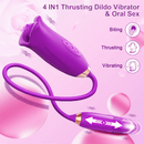 Rose Muncher Rose Kiss Tongue Vibrator With Thrusting Dildo Vibrator