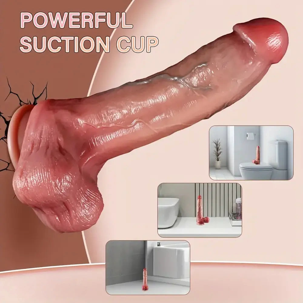 10in 3in1 Thrusting Vibrating Rotation Automatic Big Realistic Remote Dildo