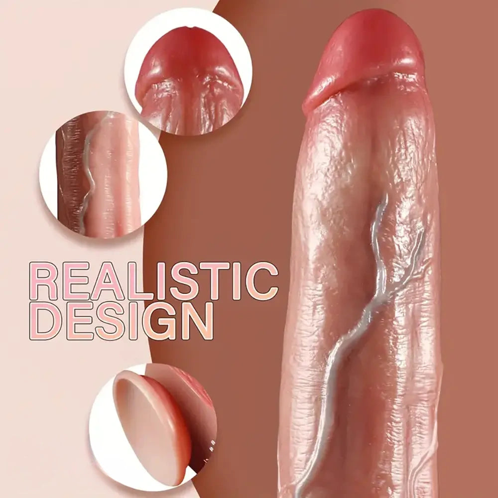 10in 3in1 Thrusting Vibrating Rotation Automatic Big Realistic Remote Dildo