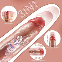 10in 3in1 Thrusting Vibrating Rotation Automatic Big Realistic Remote Dildo
