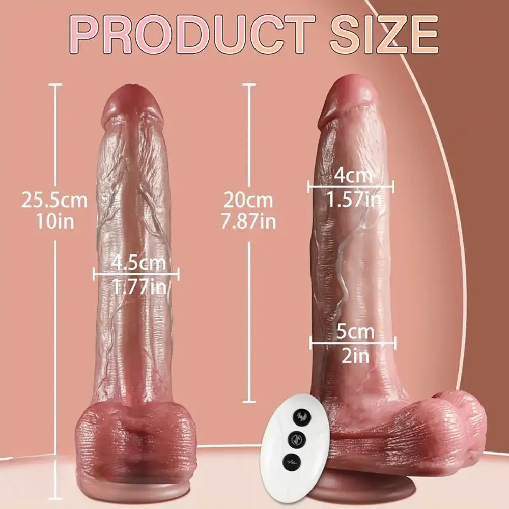 10in 3in1 Thrusting Vibrating Rotation Automatic Big Realistic Remote Dildo