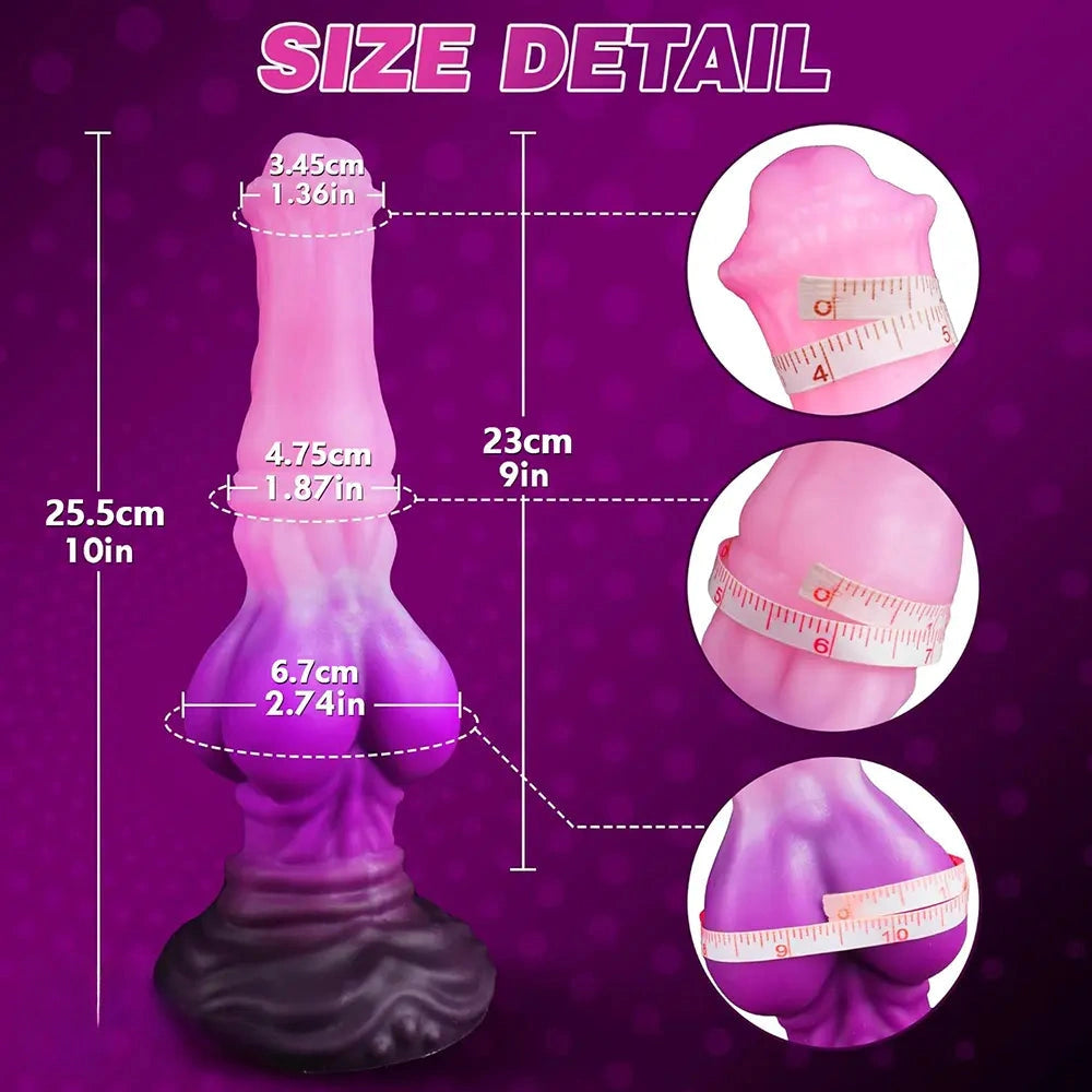 10in Big Knot Horse Penis Head Monster Silicone Masturbation Dildo