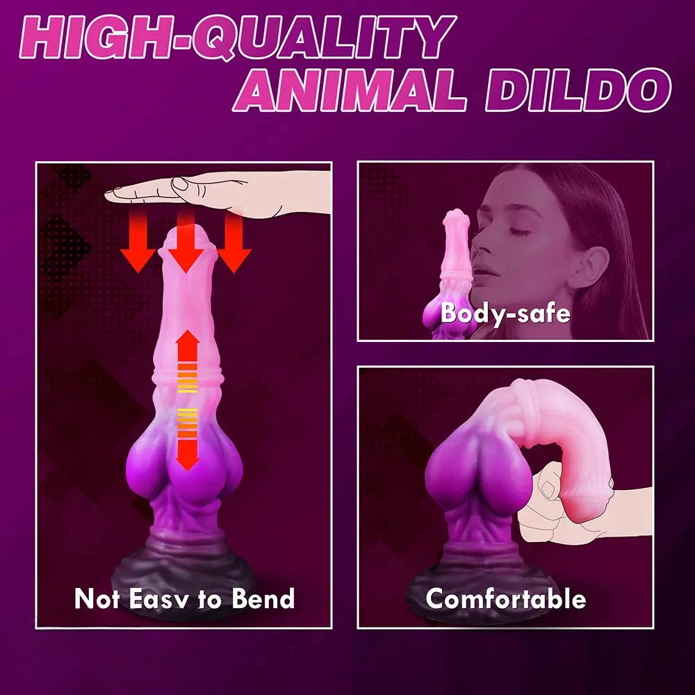 10in Big Knot Horse Penis Head Monster Silicone Masturbation Dildo