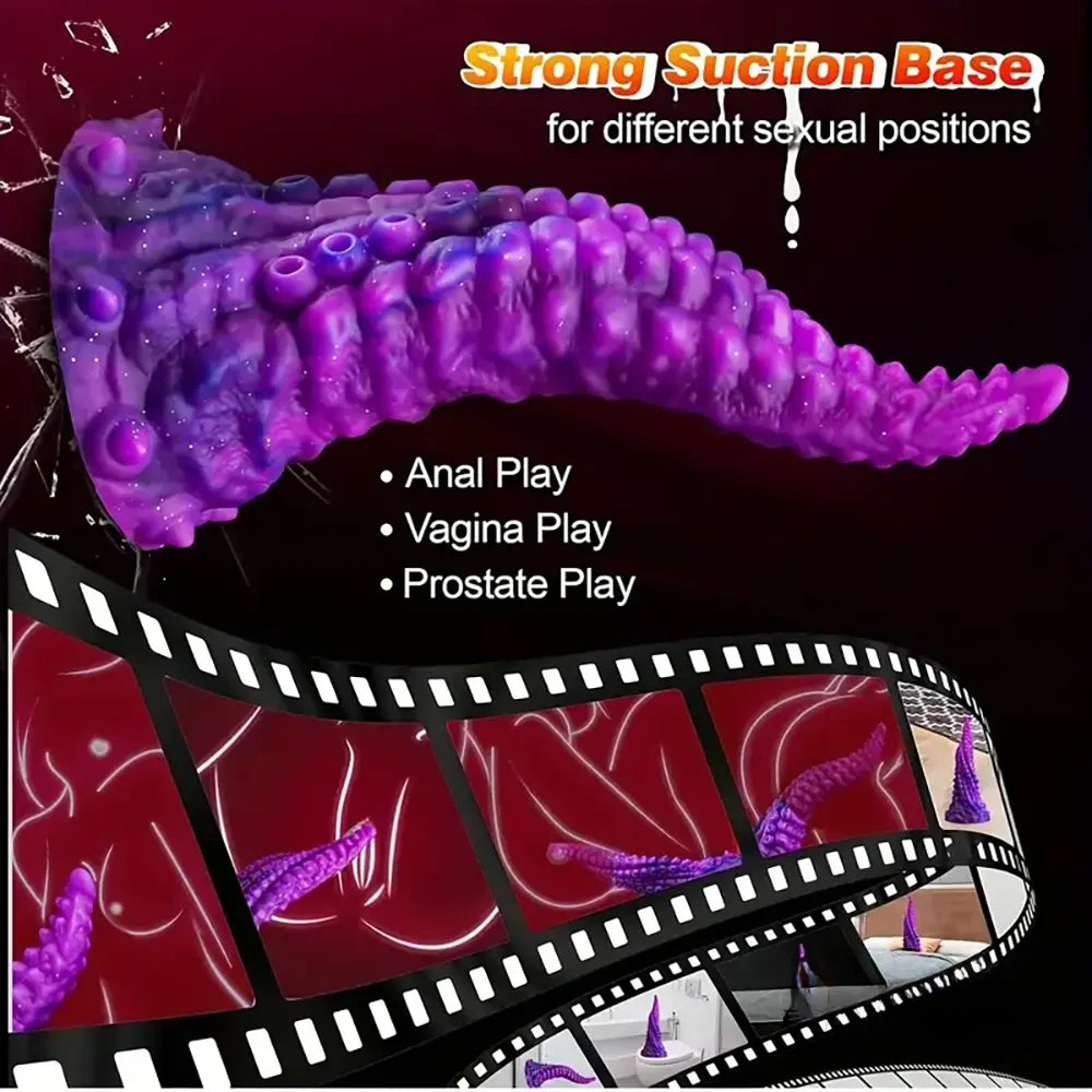 10in Big Octopus Tentacle Silicone Soft Dildo For Anal Prostate