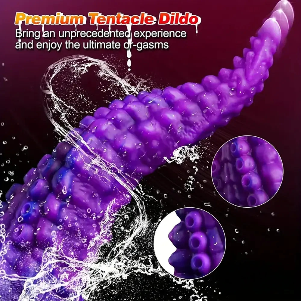 10in Big Octopus Tentacle Silicone Soft Dildo For Anal Prostate