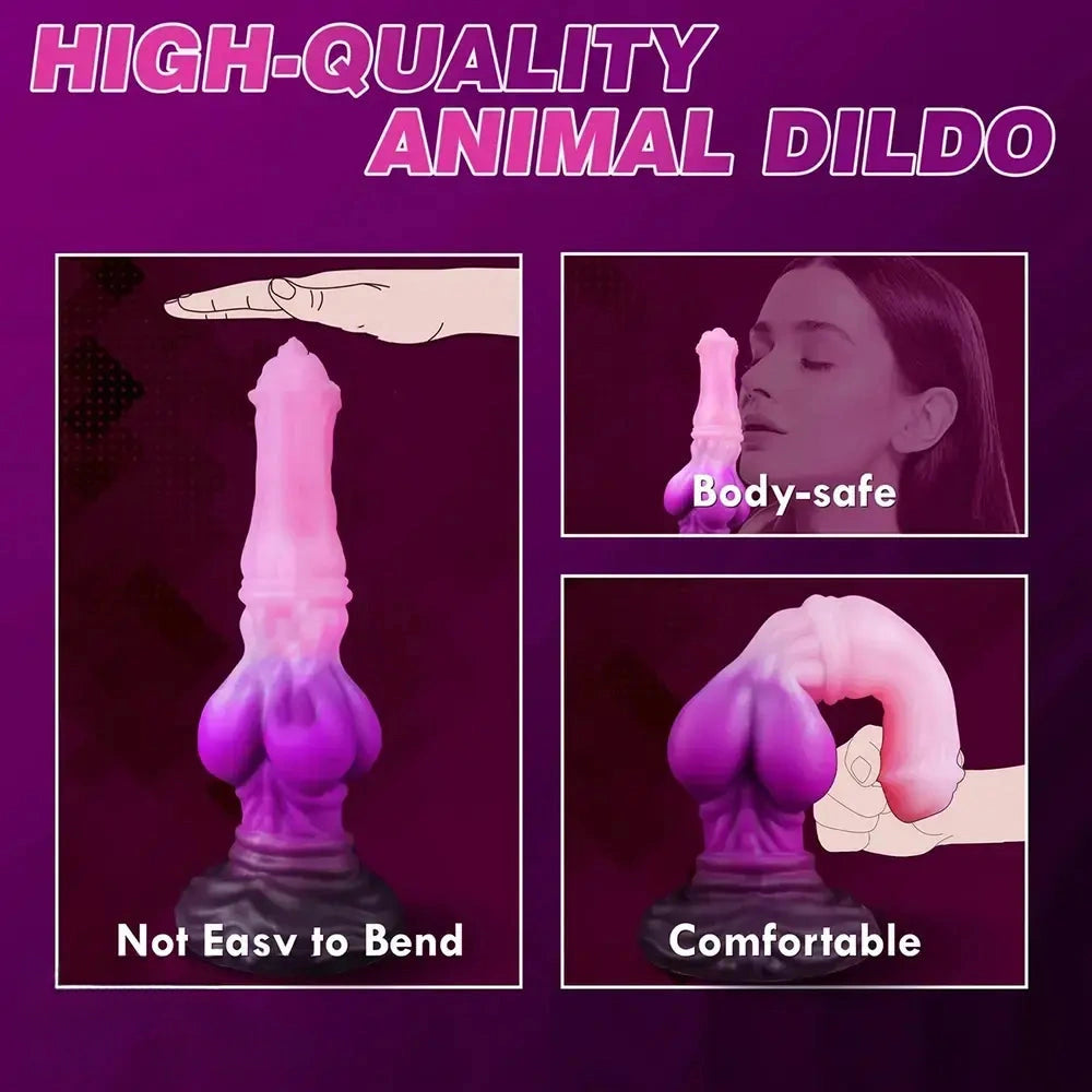 10in Double Egg Monster Large Liquid Silicone Fantasy Alien Knot Anal Dildo
