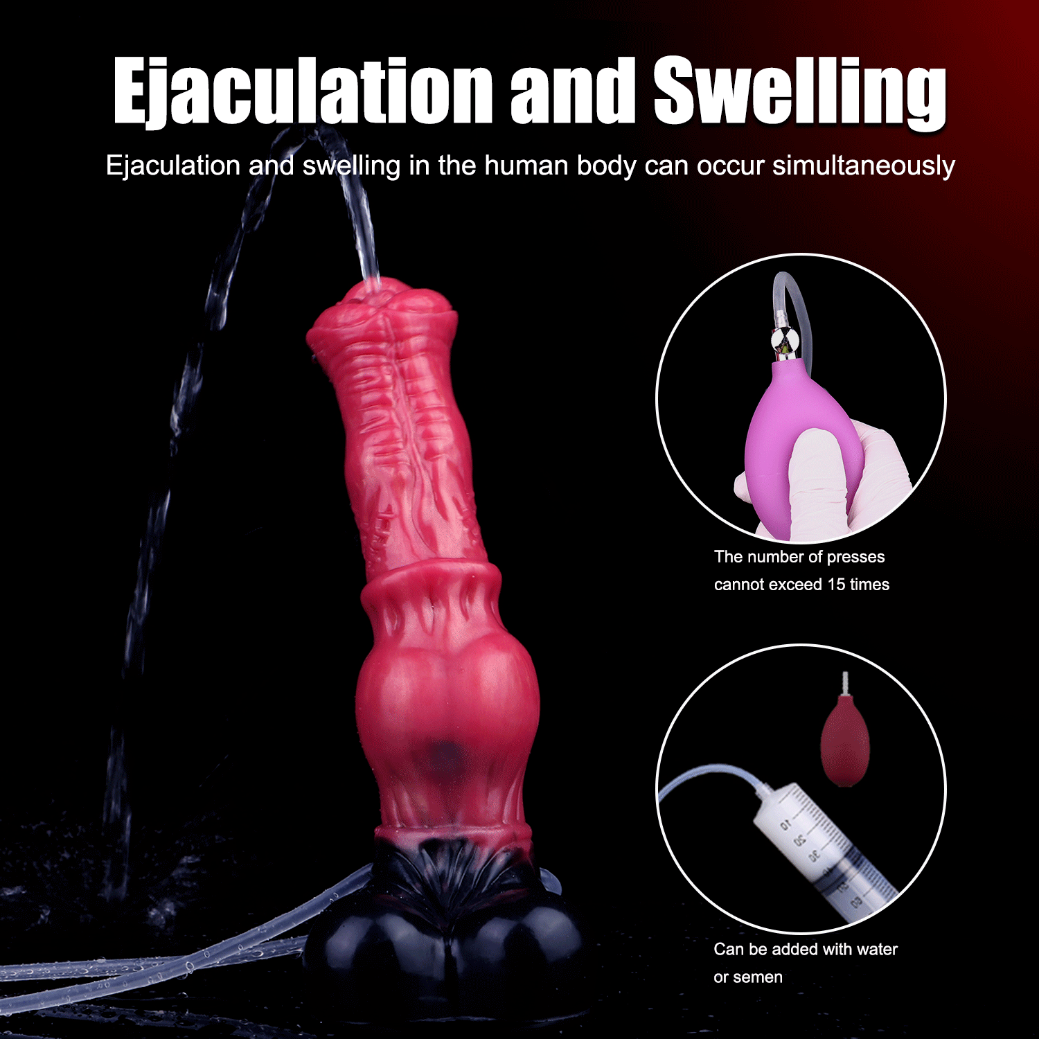 10in Horse Knot Silicone Soft Big Ejaculating Dildo G-Spot Stimulato Massager