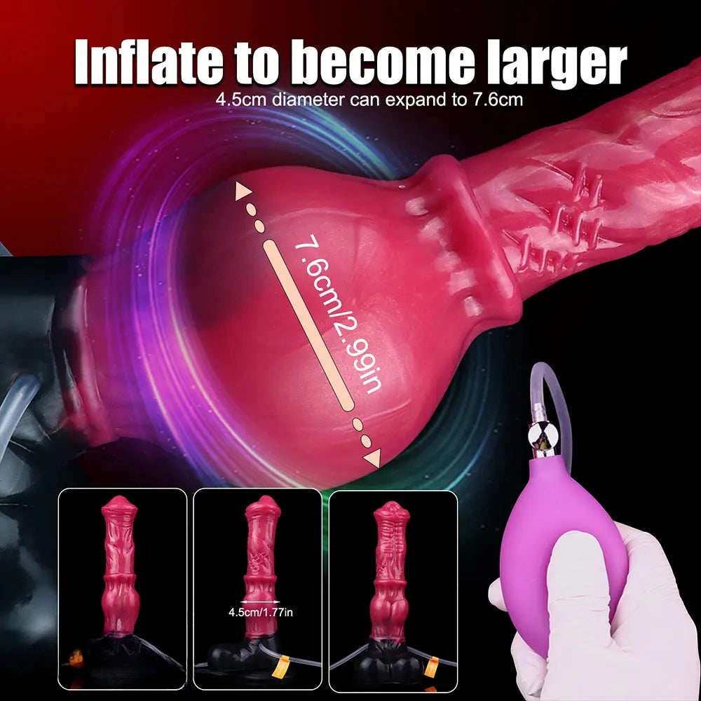 10in Horse Knot Silicone Soft Big Ejaculating Dildo G-Spot Stimulato Massager