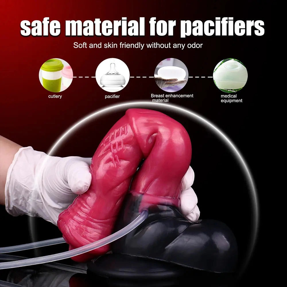 10in Horse Knot Silicone Soft Big Ejaculating Dildo G-Spot Stimulato Massager