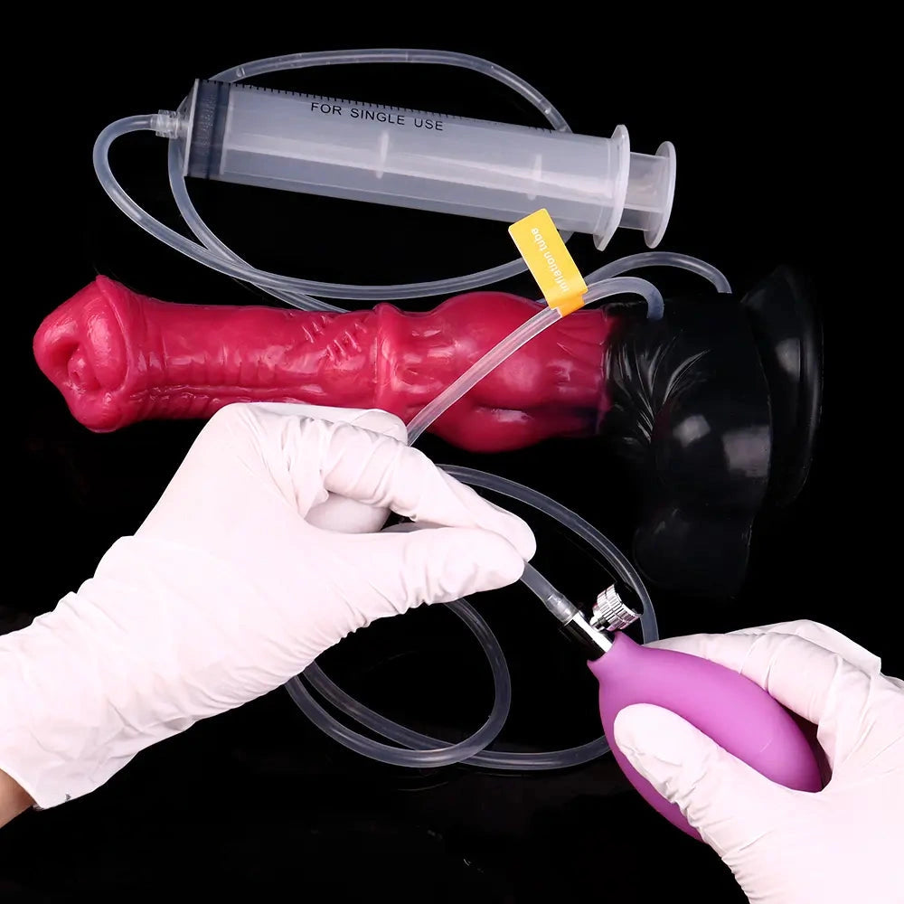 10in Horse Knot Silicone Soft Big Ejaculating Dildo G-Spot Stimulato Massager