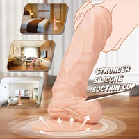 10in Huge Penis Soft Real Skin Big Suction Cup Dildo Women Anal Sex Toy