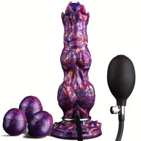 10in Monster Fantasy Ovipositor Inflatable Pump Knotted Animal Dildo