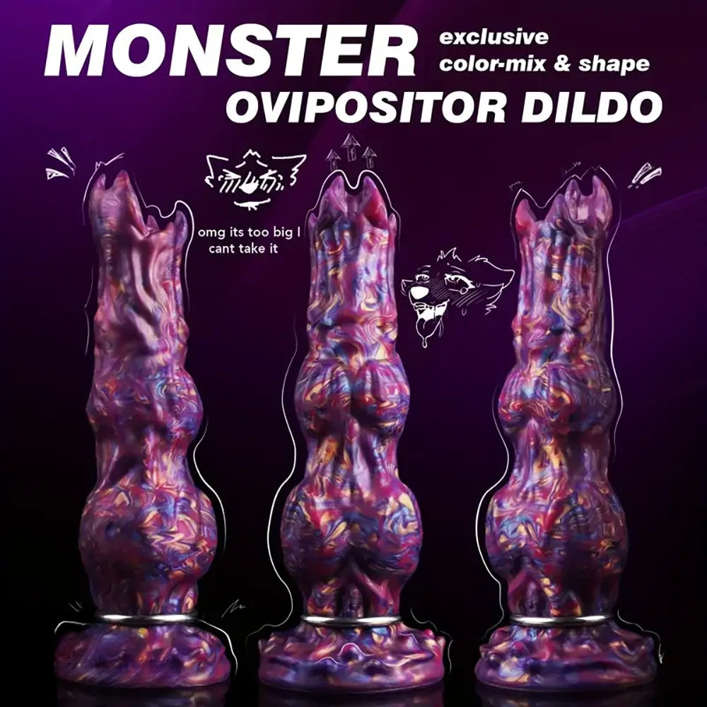 10in Monster Fantasy Ovipositor Inflatable Pump Knotted Animal Dildo