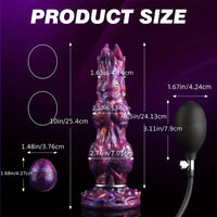 10in Monster Fantasy Ovipositor Inflatable Pump Knotted Animal Dildo