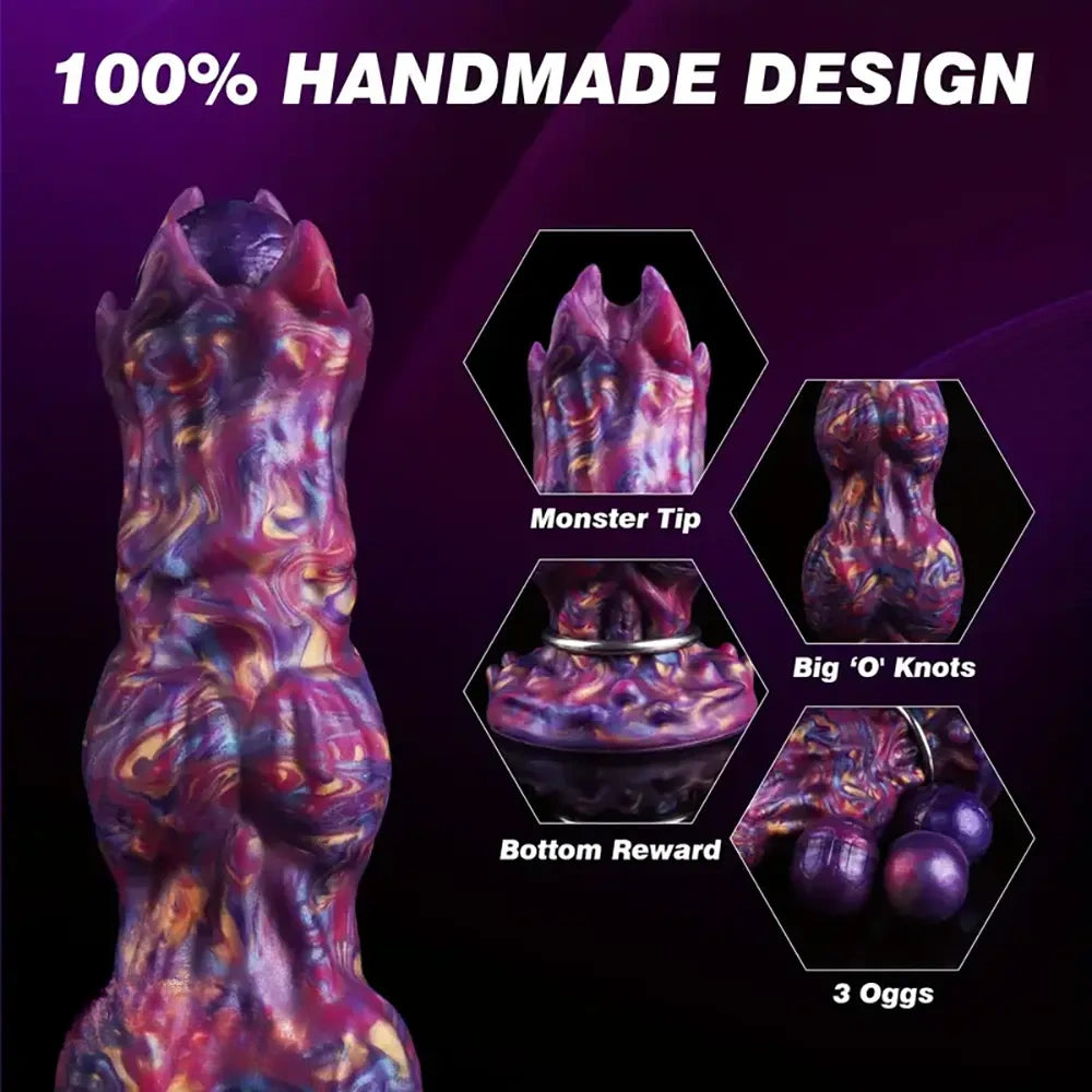 10in Monster Fantasy Ovipositor Inflatable Pump Knotted Animal Dildo