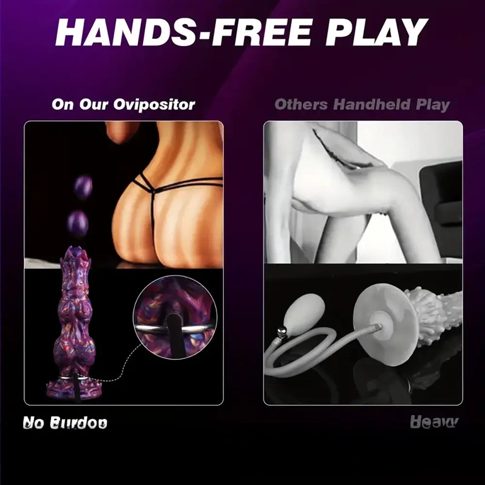 10in Monster Fantasy Ovipositor Inflatable Pump Knotted Animal Dildo