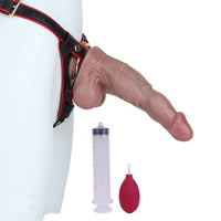 10in Real Soft Silicone Strap on Big Ejaculating Dildo Couples Sex Game Toy