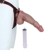 10in Real Soft Silicone Strap on Big Ejaculating Dildo Couples Sex Game Toy