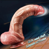 10in Realistic Skin Feel Like Soft Liquid Silicone Dildo For Sex Play