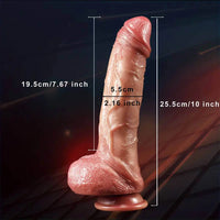 10in Realistic Skin Feel Like Soft Liquid Silicone Dildo For Sex Play