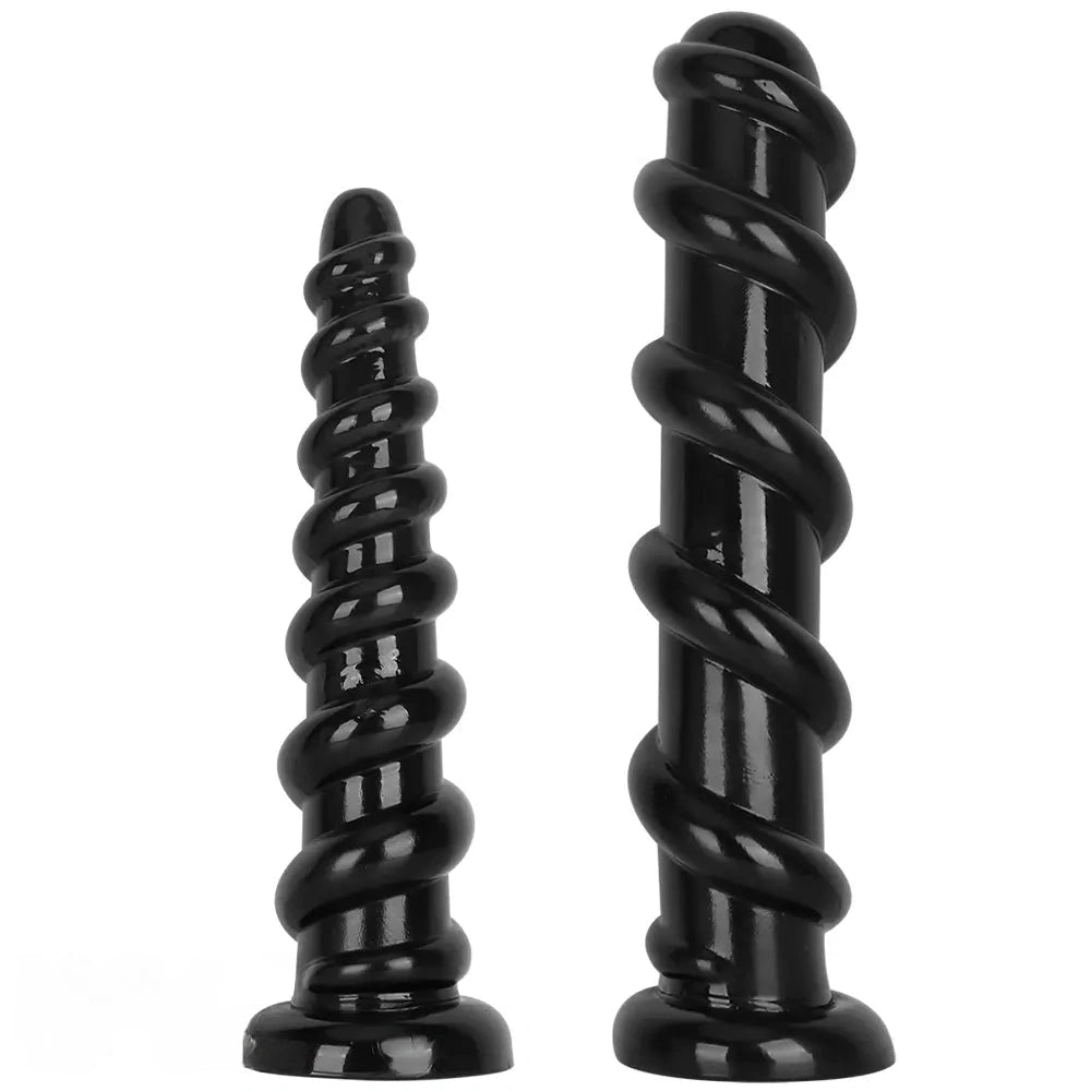 11.02in 13.18in Spiral PVC Big Anal Plug Dildo Adult Sex Toy For Couples