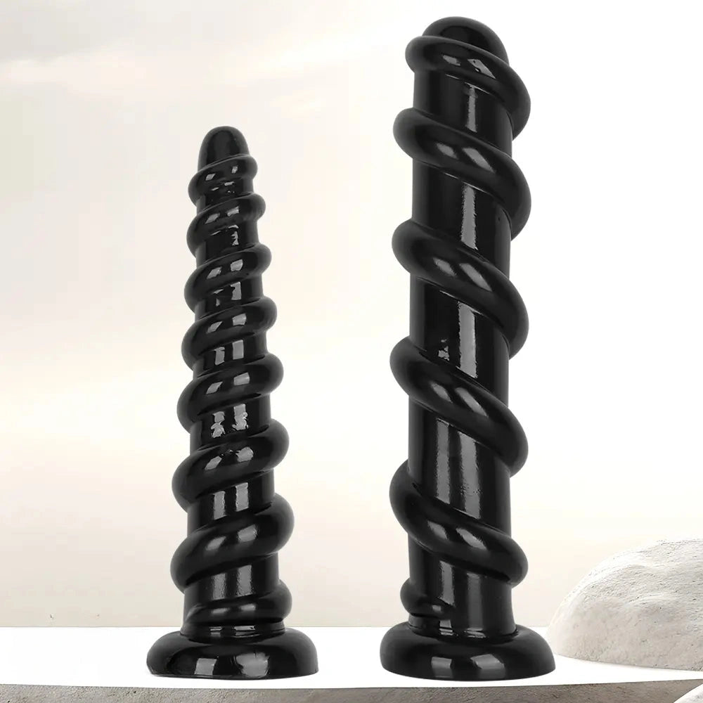11.02in 13.18in Spiral PVC Big Anal Plug Dildo Adult Sex Toy For Couples