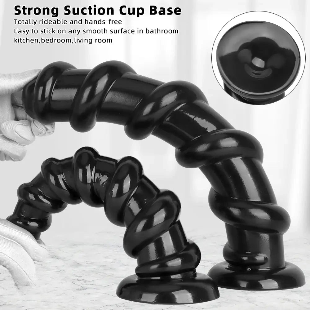11.02in 13.18in Spiral PVC Big Anal Plug Dildo Adult Sex Toy For Couples