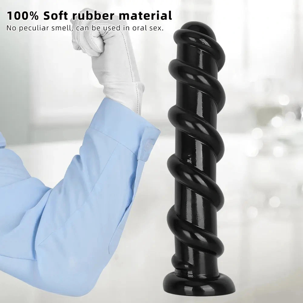 11.02in 13.18in Spiral PVC Big Anal Plug Dildo Adult Sex Toy For Couples