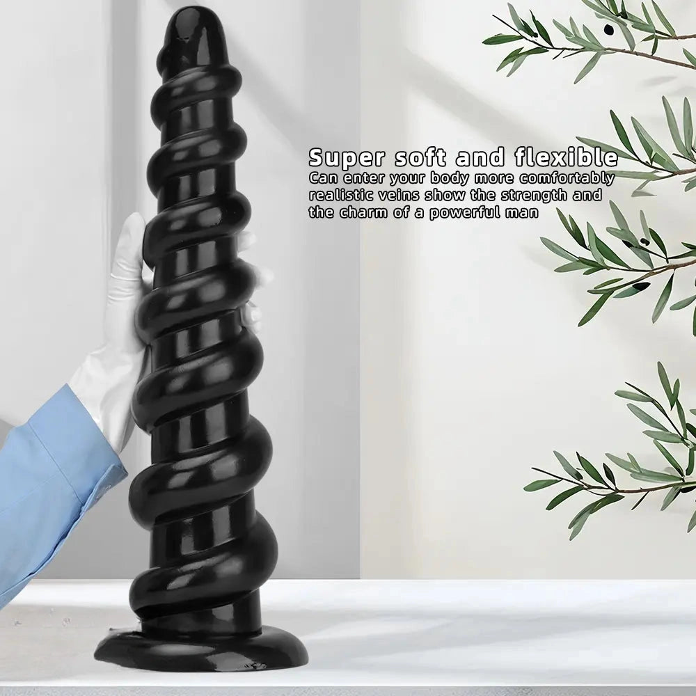 11.02in 13in 15.55in 17.32in 19.68in Super Long Huge Thread Butt Plug Dildo