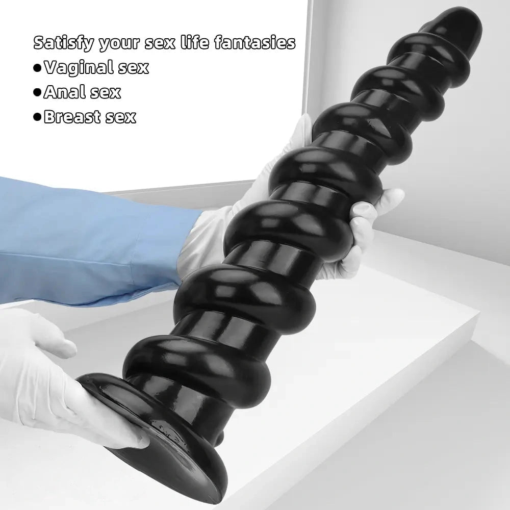 11.02in 13in 15.55in 17.32in 19.68in Super Long Huge Thread Butt Plug Dildo